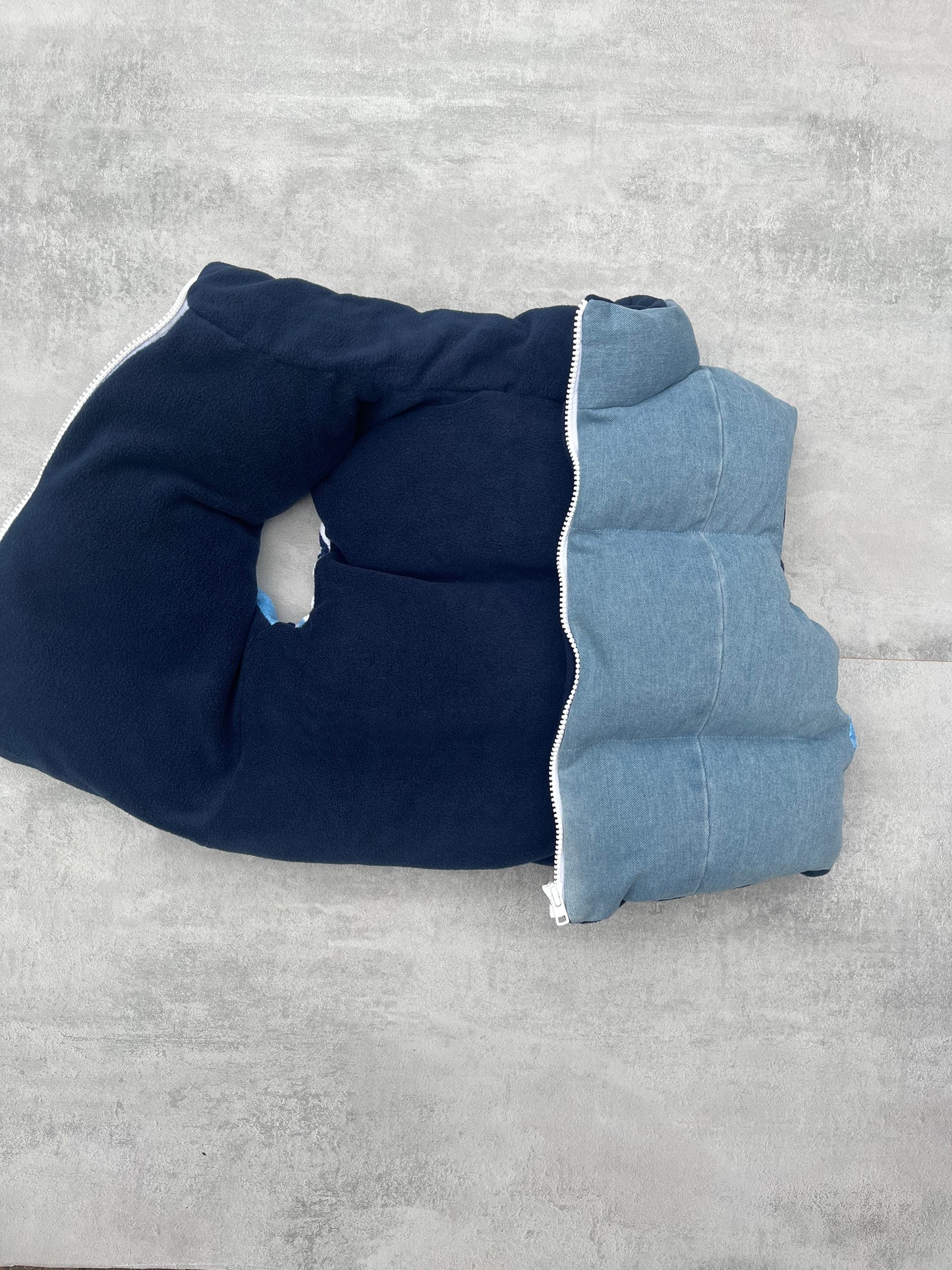 Man City Denim Puffer Vest Womens