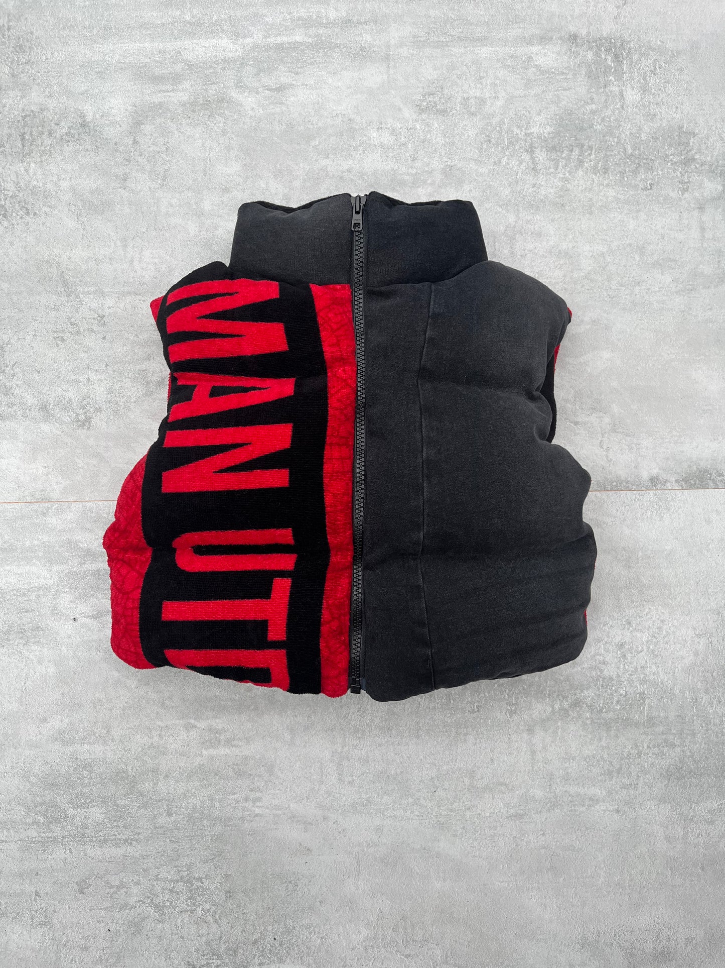 Manchester Utd Denim Puffer Vest Womens