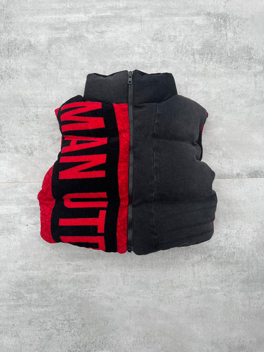 Manchester Utd Denim Puffer Vest Womens