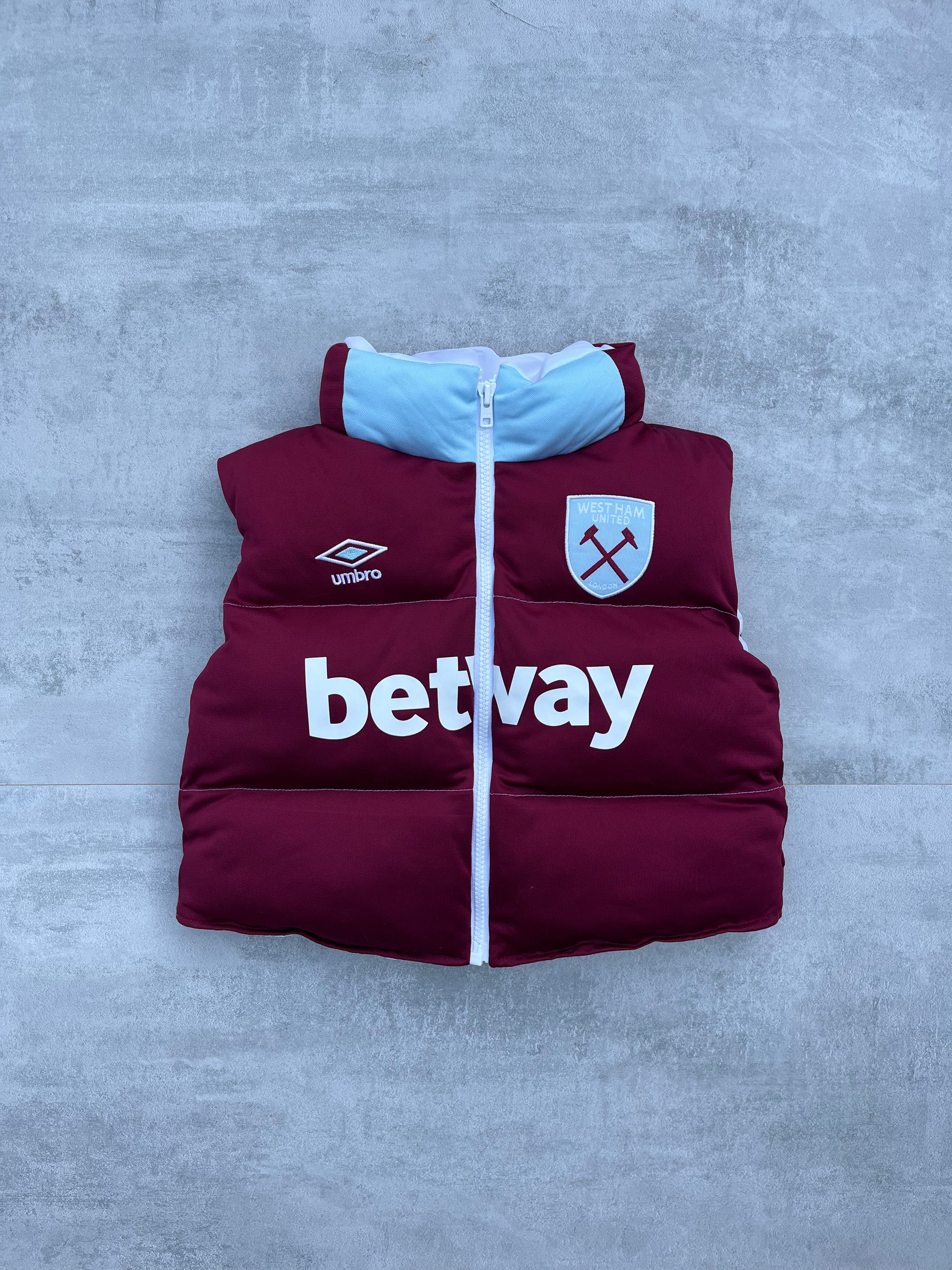 West Ham Puffer Vest Womens XS Cropped