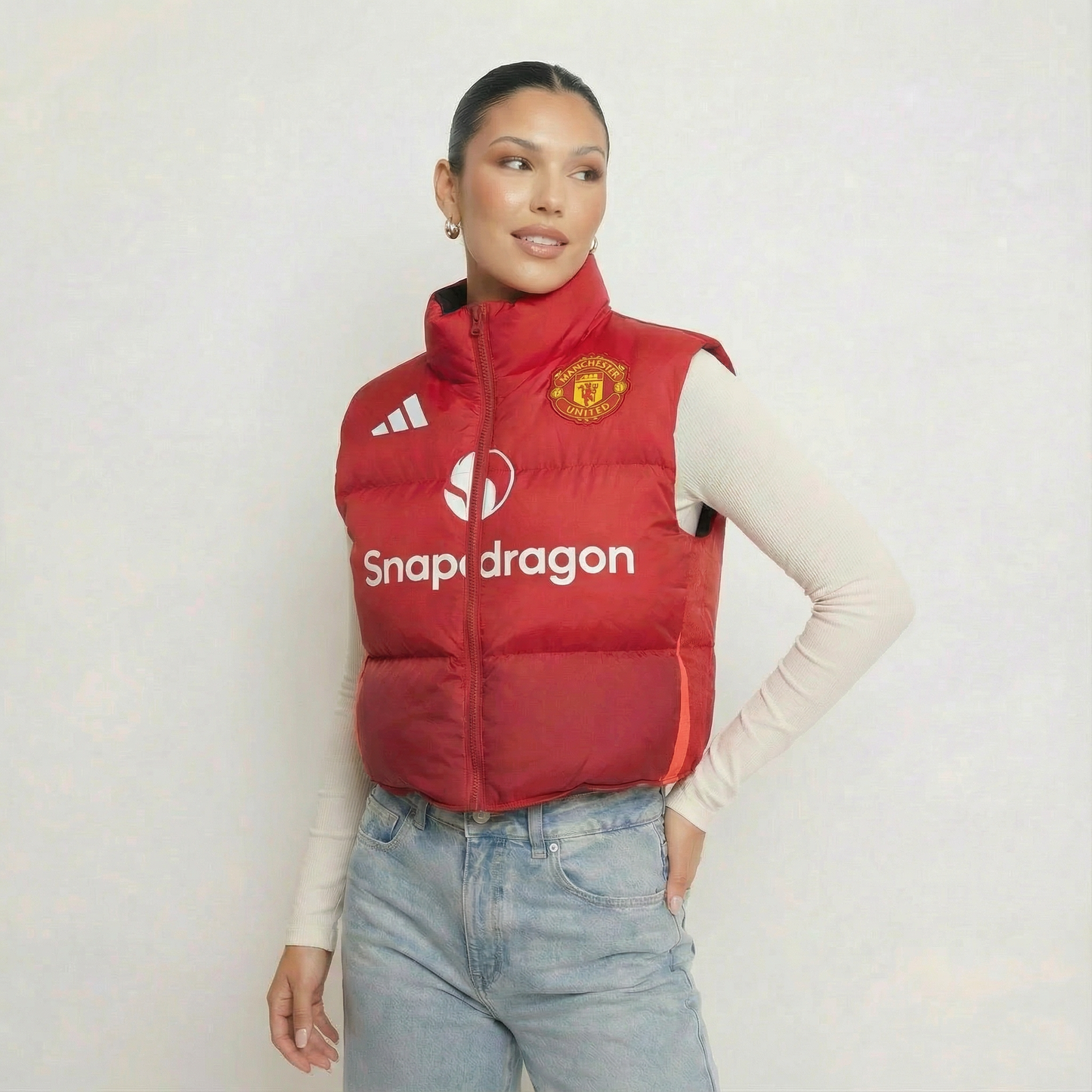 Manchester Utd Puffer Vest Womens