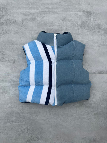 Man City Denim Puffer Vest Womens