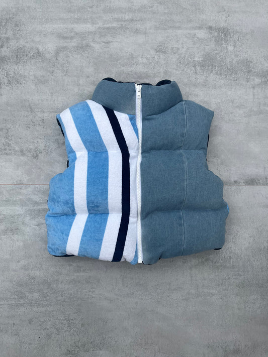 Man City Denim Puffer Vest Womens